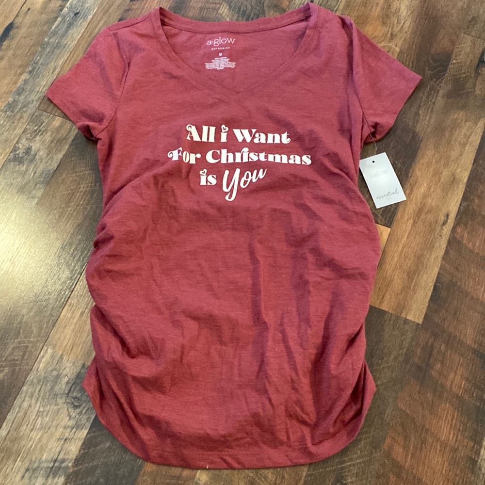 NWT A. Glo maternity Christmas shirt size medium